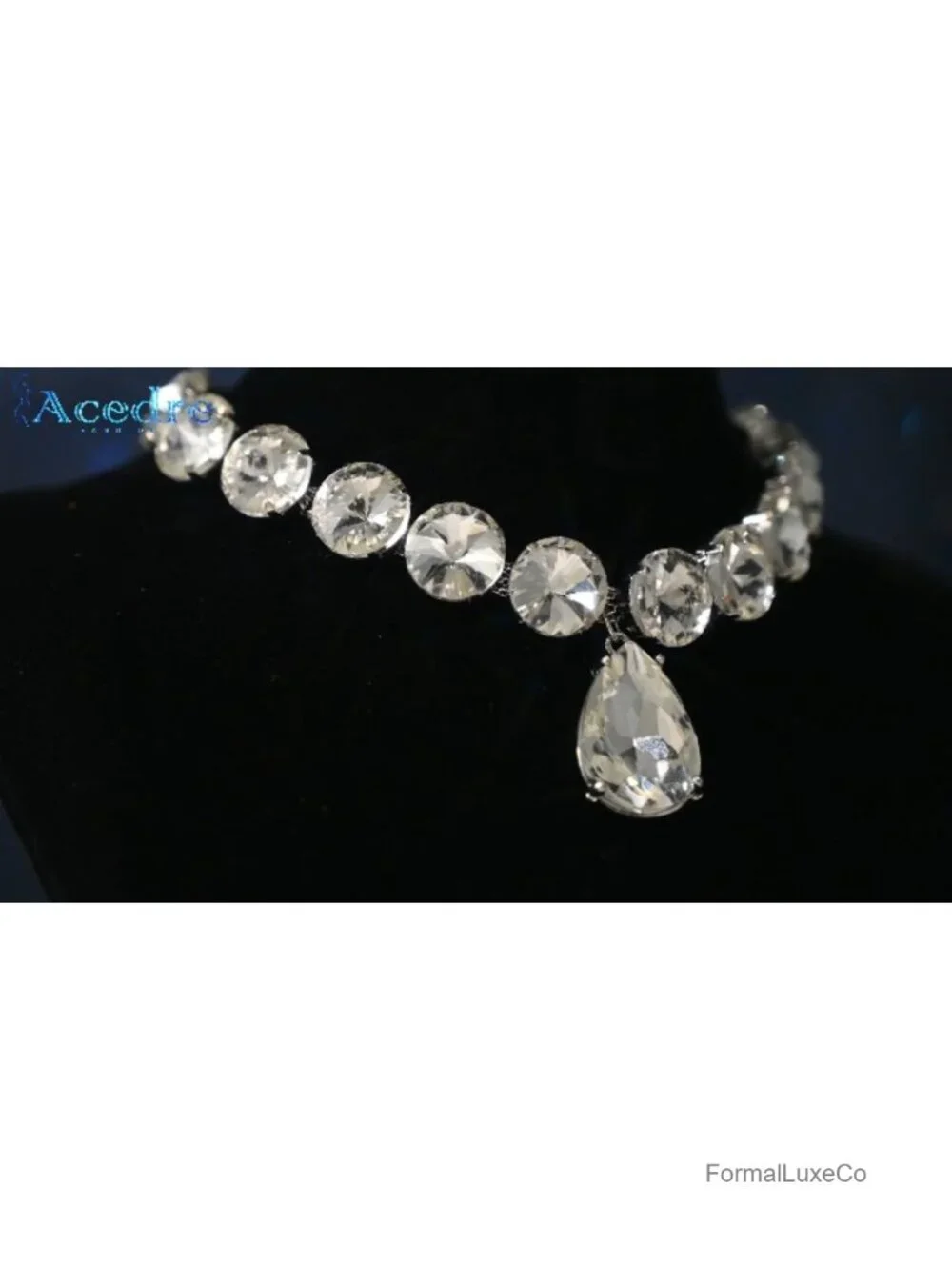 Chunky Rhinestone Choker Necklace Sparkly Crystal Wedding Prom Jewelry